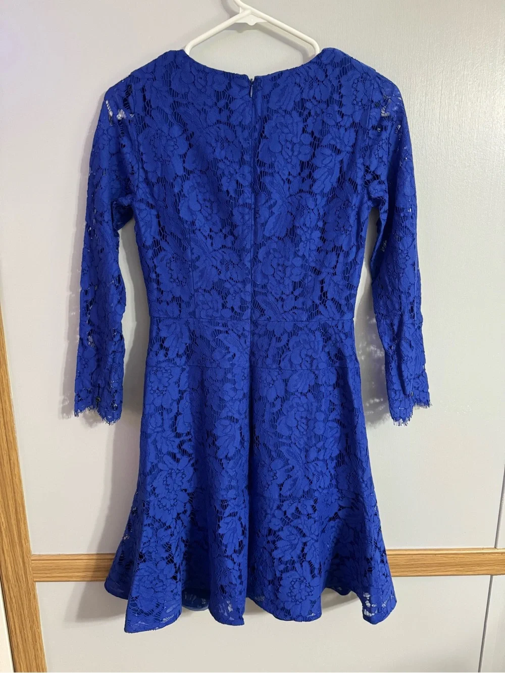 J. Crew Cobalt Blue Floral Long Sleeves Lace Dress Size 0